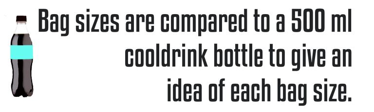 Bag sizes bottle compare