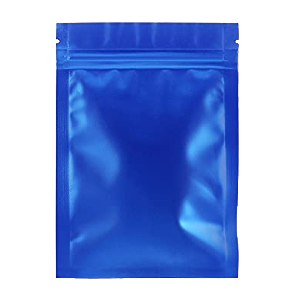 Blue mylar bag flat