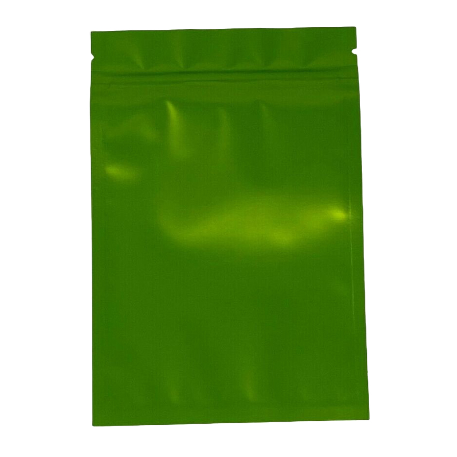 Green mylar bag flat