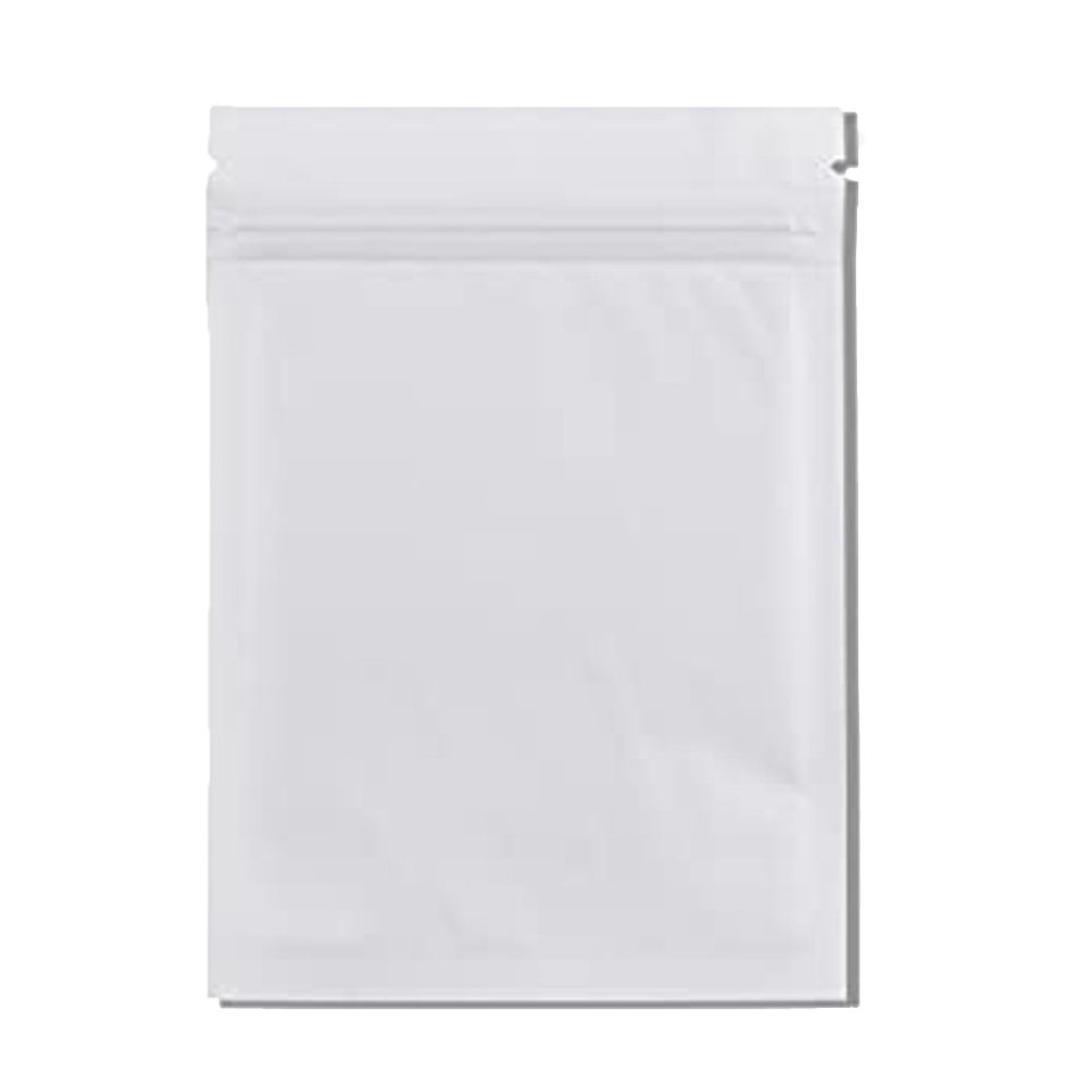 White mylar bag flat
